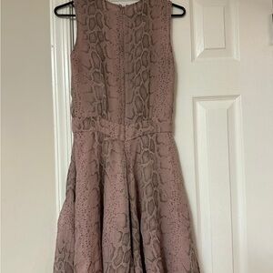 French Connection Pink Snake Print Midi Dress